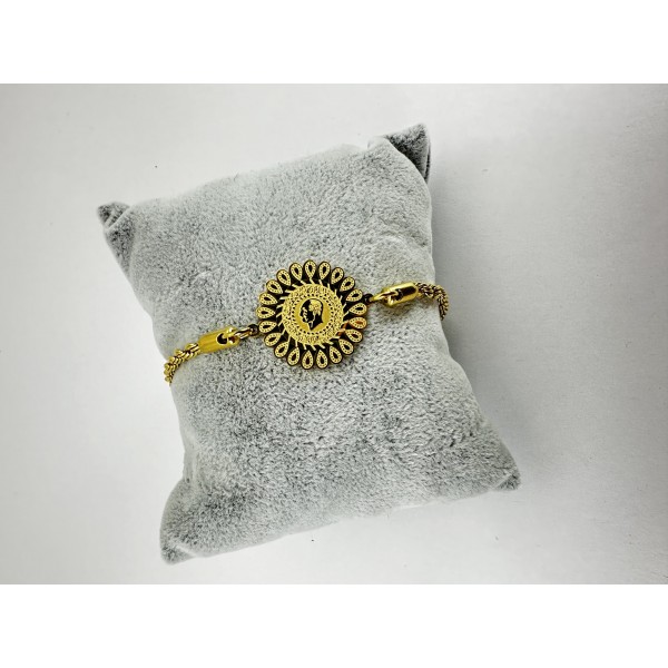 Gold Tuğralı Ayarlanabilir Bileklik